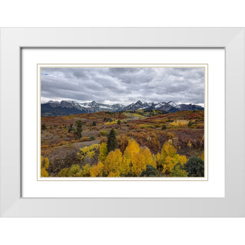 Autumn Storm Over Dallas Divide 1 White Modern Wood Framed Art Print with Double Matting by Sherrell, Bill