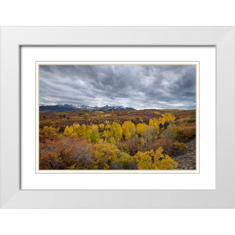 Autumn Storm Over Dallas Divide 2 White Modern Wood Framed Art Print with Double Matting by Sherrell, Bill