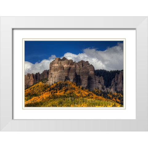 Cimmaron Ridge White Modern Wood Framed Art Print with Double Matting by Sherrell, Bill