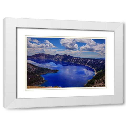 Crater Lake 2 White Modern Wood Framed Art Print with Double Matting by Sherrell, Bill