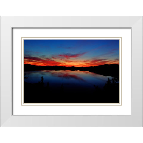 Dawn At Crater Lake 2 White Modern Wood Framed Art Print with Double Matting by Sherrell, Bill
