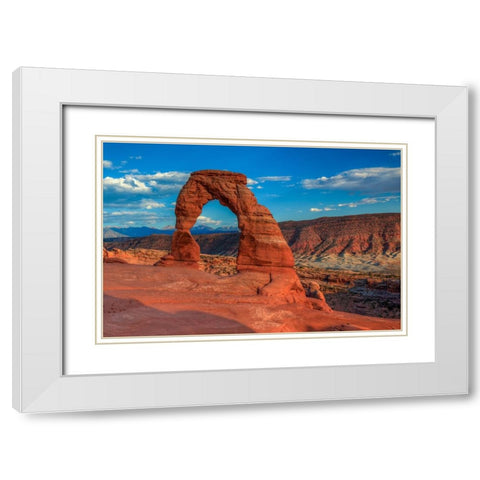 Delicate Arch 1 White Modern Wood Framed Art Print with Double Matting by Sherrell, Bill