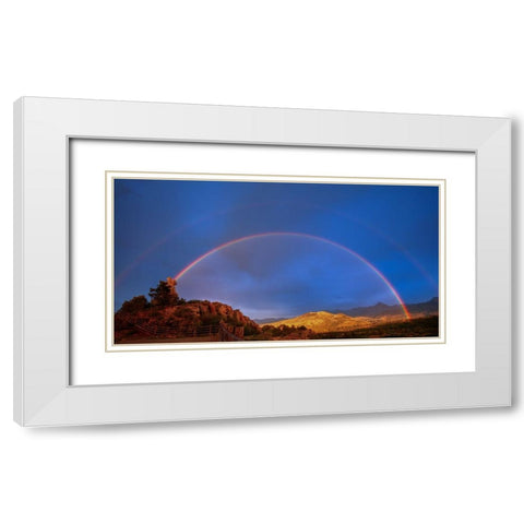 Double Rainbow Over Mount Sneffels 2 White Modern Wood Framed Art Print with Double Matting by Sherrell, Bill