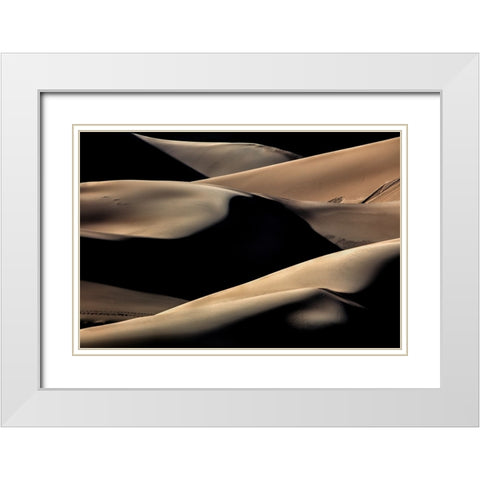 Dune Patterns 1 White Modern Wood Framed Art Print with Double Matting by Sherrell, Bill