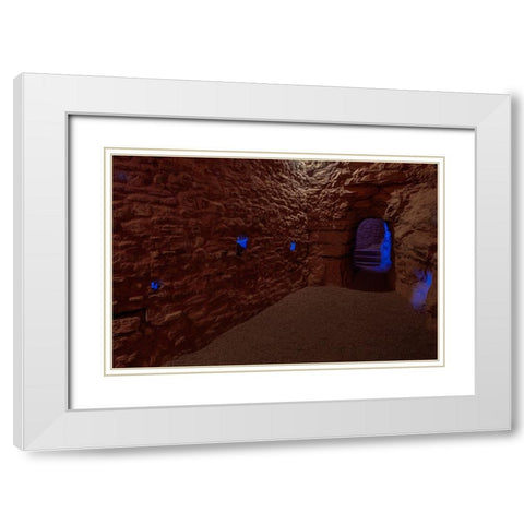 Inside a Puebloan Cliff Dwelling White Modern Wood Framed Art Print with Double Matting by Sherrell, Bill