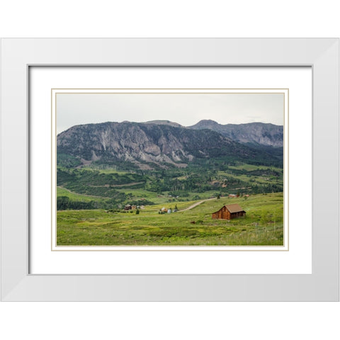 Old Barn At Deep Creek Mesa White Modern Wood Framed Art Print with Double Matting by Sherrell, Bill