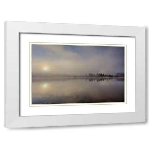 One Misty Morning White Modern Wood Framed Art Print with Double Matting by Sherrell, Bill