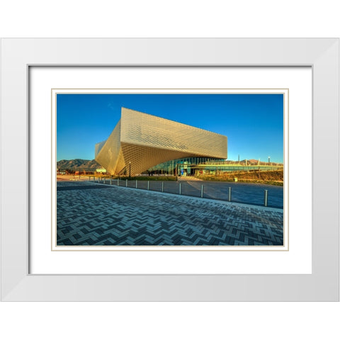 Sunrise At The U.S. Olympic And Paralympic Musuem White Modern Wood Framed Art Print with Double Matting by Sherrell, Bill
