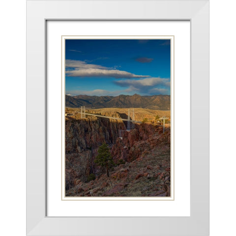 Sunrise Over Royal Gorge Bridge 4 White Modern Wood Framed Art Print with Double Matting by Sherrell, Bill