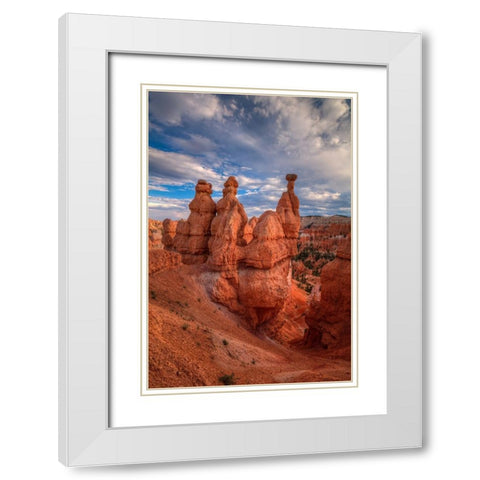 The Guradians Of Bryce canyon White Modern Wood Framed Art Print with Double Matting by Sherrell, Bill