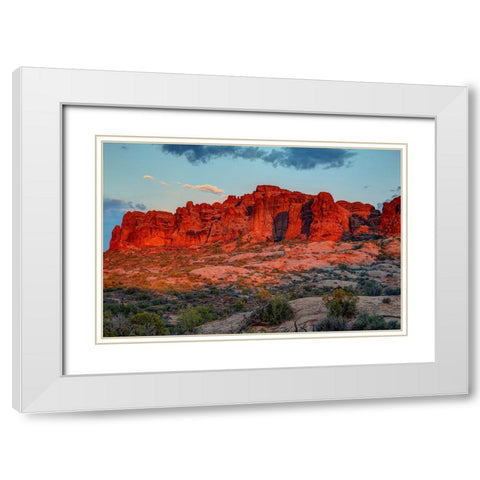 The Magic Of Sunset In Utah White Modern Wood Framed Art Print with Double Matting by Sherrell, Bill