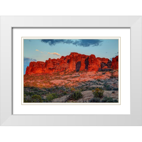 The Magic Of Sunset In Utah White Modern Wood Framed Art Print with Double Matting by Sherrell, Bill