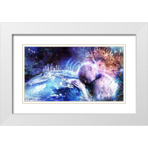 A Prayer For The Earth White Modern Wood Framed Art Print with Double Matting by Gray, Cameron