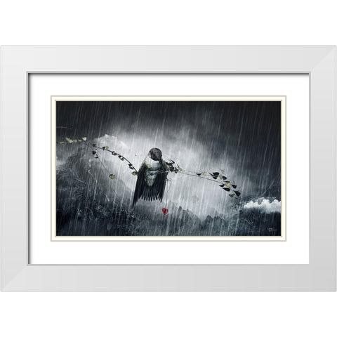 Reach White Modern Wood Framed Art Print with Double Matting by Gray, Cameron