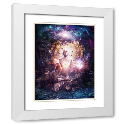 Connected To Source White Modern Wood Framed Art Print with Double Matting by Gray, Cameron