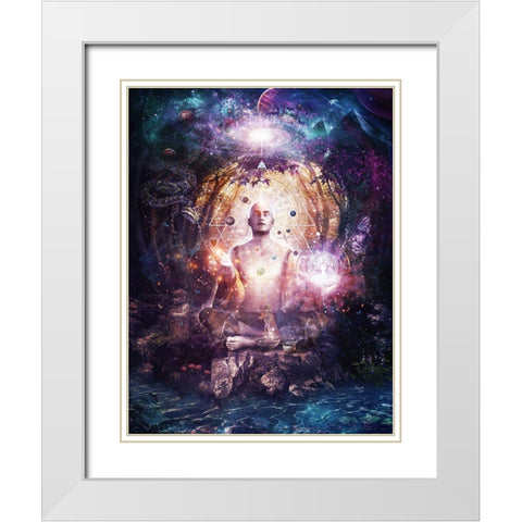 Connected To Source White Modern Wood Framed Art Print with Double Matting by Gray, Cameron