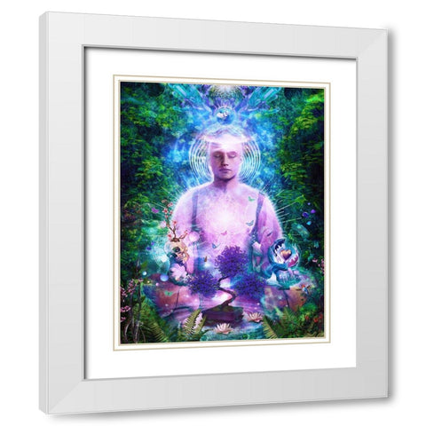 Daily Meditation White Modern Wood Framed Art Print with Double Matting by Gray, Cameron