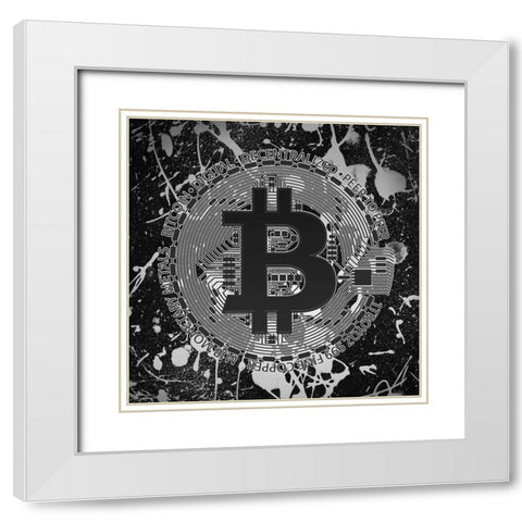 Bitcoin 2 White Modern Wood Framed Art Print with Double Matting by Gray, Cameron