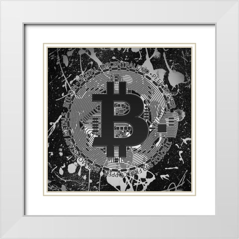 Bitcoin 2 White Modern Wood Framed Art Print with Double Matting by Gray, Cameron