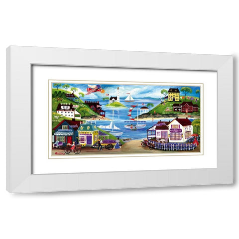 Lovely Seaside White Modern Wood Framed Art Print with Double Matting by Bartley, Cheryl