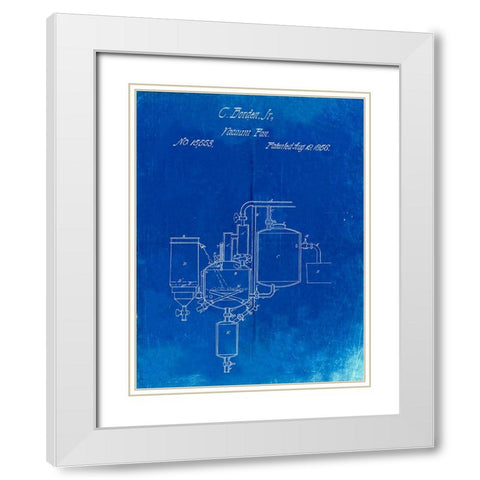 PP256-Faded Blueprint Pasteurized Milk Patent Poster White Modern Wood Framed Art Print with Double Matting by Borders, Cole