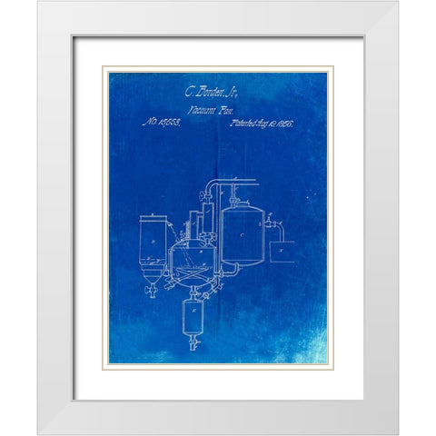 PP256-Faded Blueprint Pasteurized Milk Patent Poster White Modern Wood Framed Art Print with Double Matting by Borders, Cole