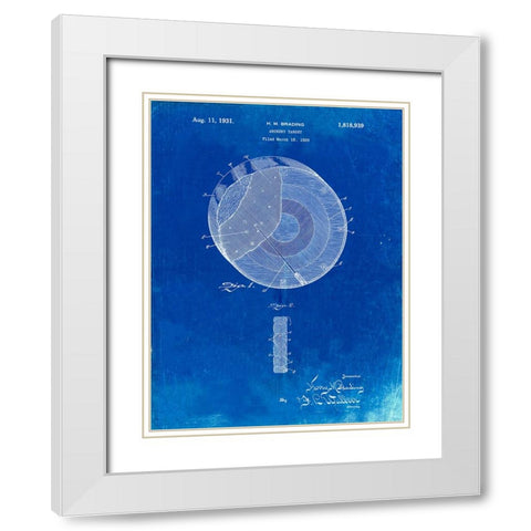 PP439-Faded Blueprint Crecent Wrench 1915 Patent Poster White Modern Wood Framed Art Print with Double Matting by Borders, Cole