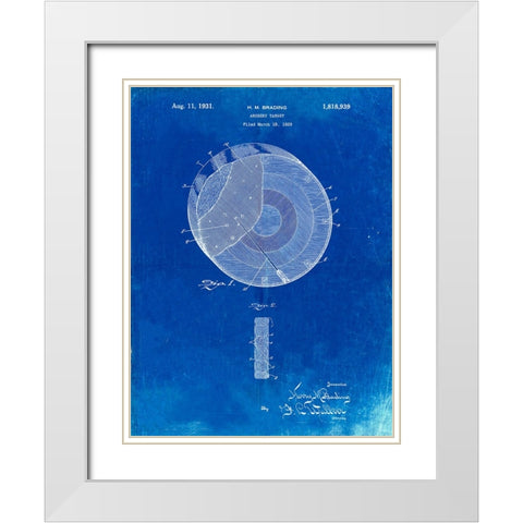 PP439-Faded Blueprint Crecent Wrench 1915 Patent Poster White Modern Wood Framed Art Print with Double Matting by Borders, Cole