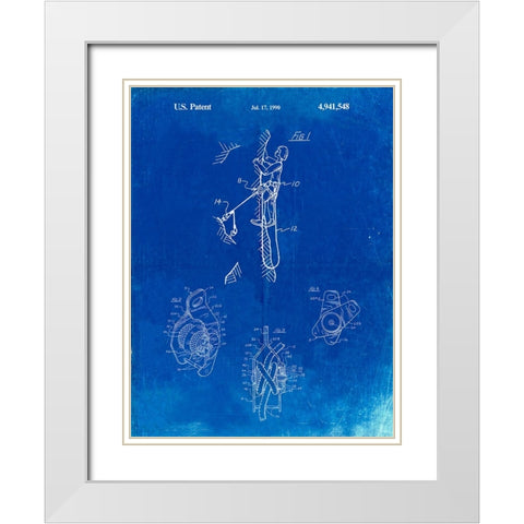 PP440-Faded Blueprint M-16 Rifle Patent Poster White Modern Wood Framed Art Print with Double Matting by Borders, Cole