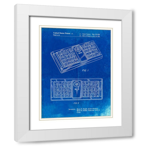 PP872-Faded Blueprint Hasbro Concept Game Patent Poster White Modern Wood Framed Art Print with Double Matting by Borders, Cole