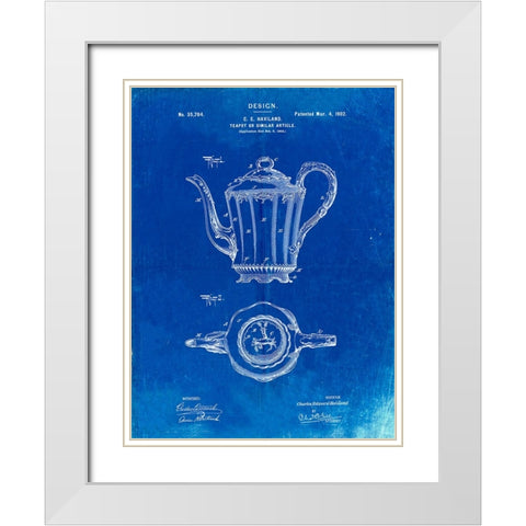 PP873-Faded Blueprint Hasbro Concept Game Patent Poster White Modern Wood Framed Art Print with Double Matting by Borders, Cole