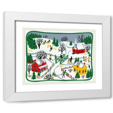 C-037 White Modern Wood Framed Art Print with Double Matting by Crockett Collection