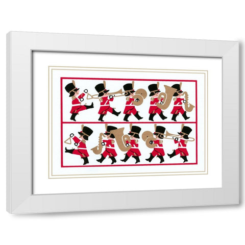 C-0200 White Modern Wood Framed Art Print with Double Matting by Crockett Collection