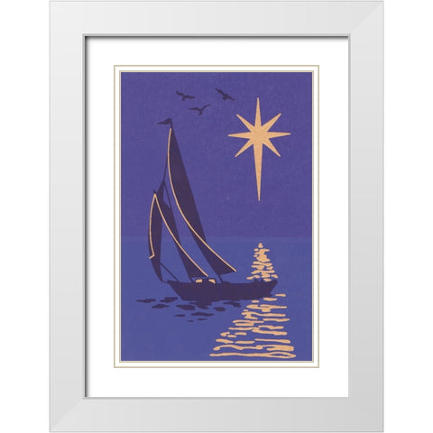 C-8010 White Modern Wood Framed Art Print with Double Matting by Crockett Collection