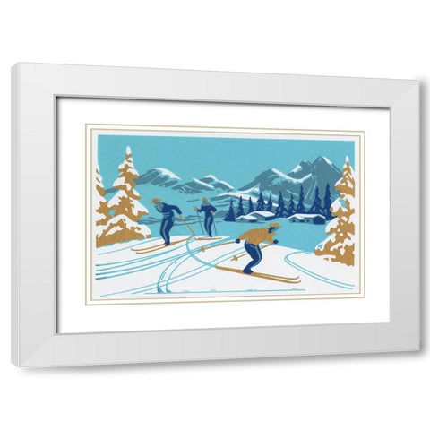 C-8150 White Modern Wood Framed Art Print with Double Matting by Crockett Collection