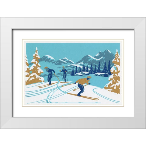 C-8150 White Modern Wood Framed Art Print with Double Matting by Crockett Collection