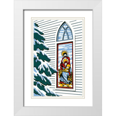 C-3150 White Modern Wood Framed Art Print with Double Matting by Crockett Collection