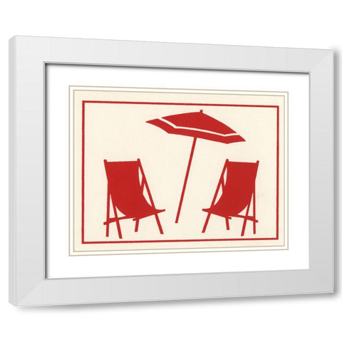 Ca136 White Modern Wood Framed Art Print with Double Matting by Crockett Collection