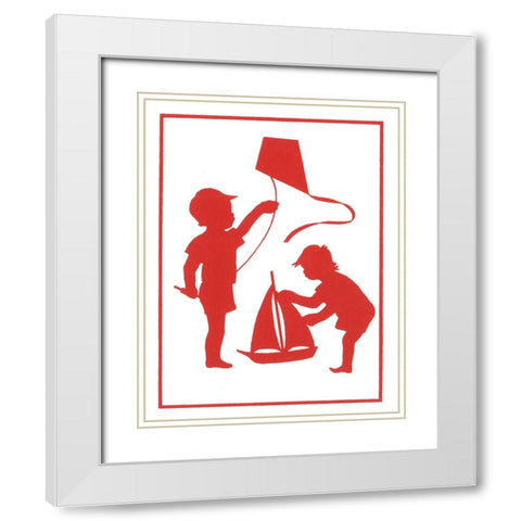 Ca149 White Modern Wood Framed Art Print with Double Matting by Crockett Collection