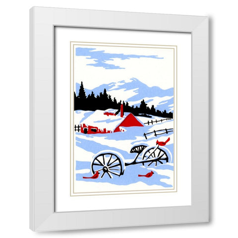 N240 White Modern Wood Framed Art Print with Double Matting by Crockett Collection