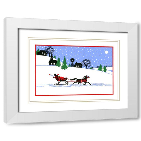 N239 White Modern Wood Framed Art Print with Double Matting by Crockett Collection