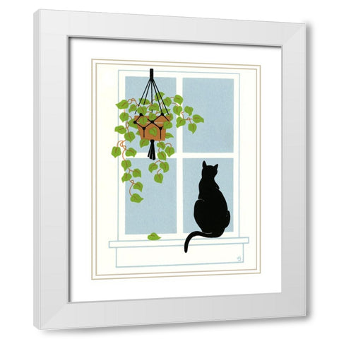 N194 White Modern Wood Framed Art Print with Double Matting by Crockett Collection