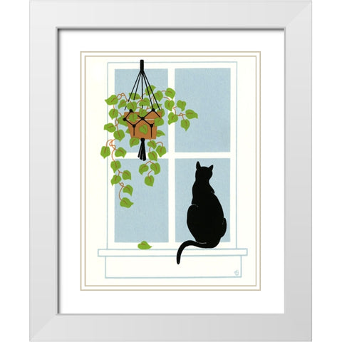 N194 White Modern Wood Framed Art Print with Double Matting by Crockett Collection