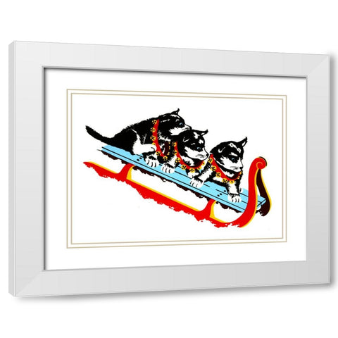 C-812 White Modern Wood Framed Art Print with Double Matting by Crockett Collection