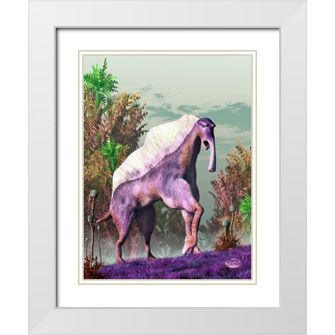 Purple Fantasy Creature White Modern Wood Framed Art Print with Double Matting by Eskridge, Daniel