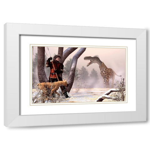 The Questing Beast White Modern Wood Framed Art Print with Double Matting by Eskridge, Daniel