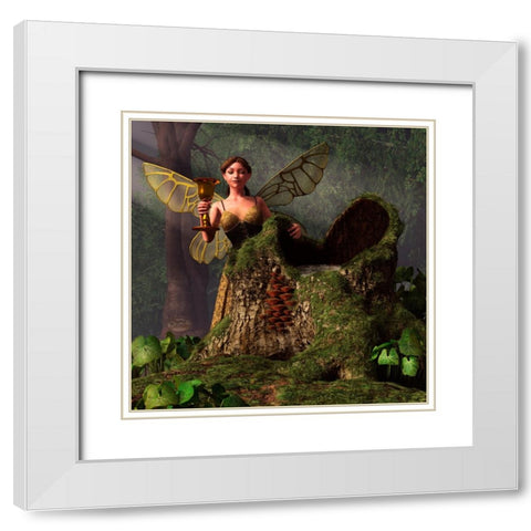 The Wood Sprite White Modern Wood Framed Art Print with Double Matting by Eskridge, Daniel