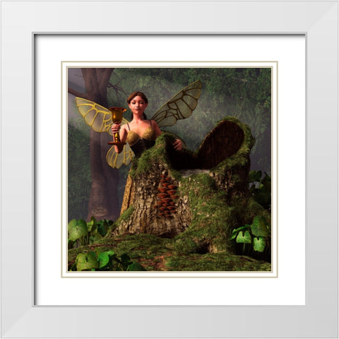 The Wood Sprite White Modern Wood Framed Art Print with Double Matting by Eskridge, Daniel