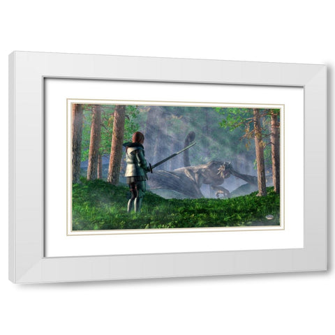 The Wyvern White Modern Wood Framed Art Print with Double Matting by Eskridge, Daniel