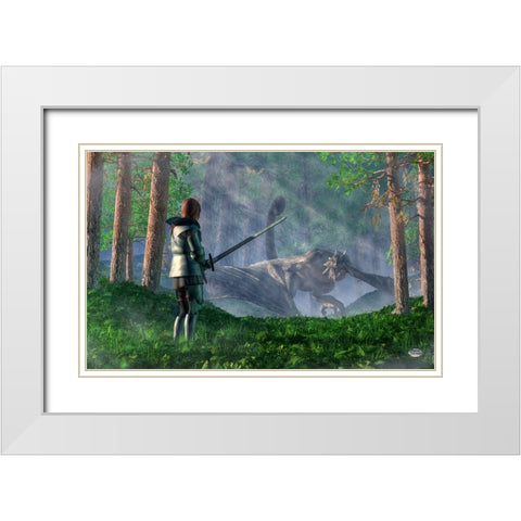The Wyvern White Modern Wood Framed Art Print with Double Matting by Eskridge, Daniel